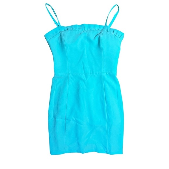 Amanda Uprichard Dresses & Skirts - Amanda Uprichard Revolve Teal Blue Scalloped Top Mini Dress Medium